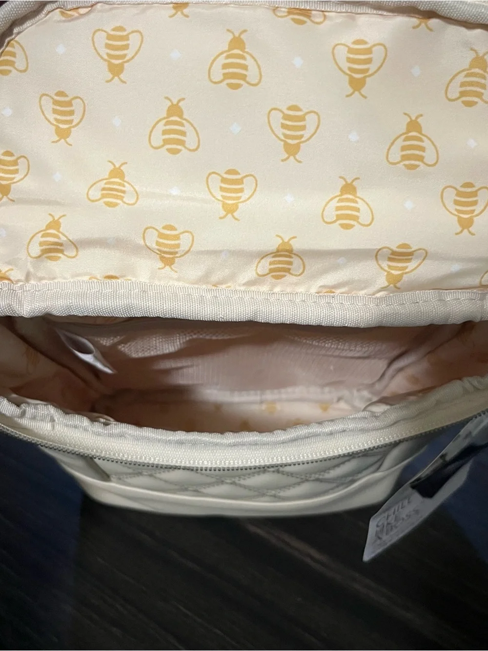 Itzy Ritzy Cream Quilted Chill like a Boss Bottle Bag with Gold Hardware